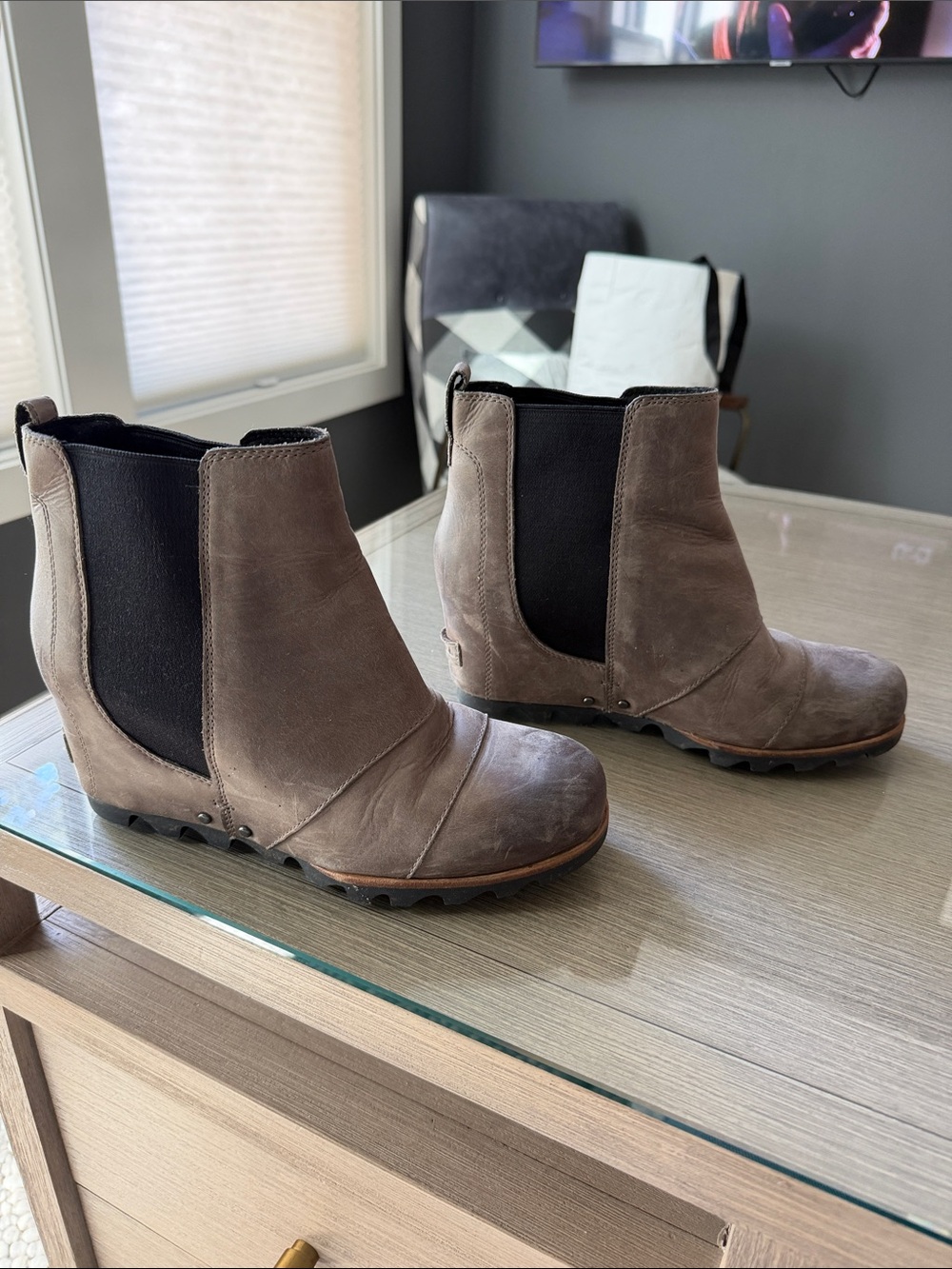 Sorel Women's Slip-On Wedge Booties with Elastic Panels